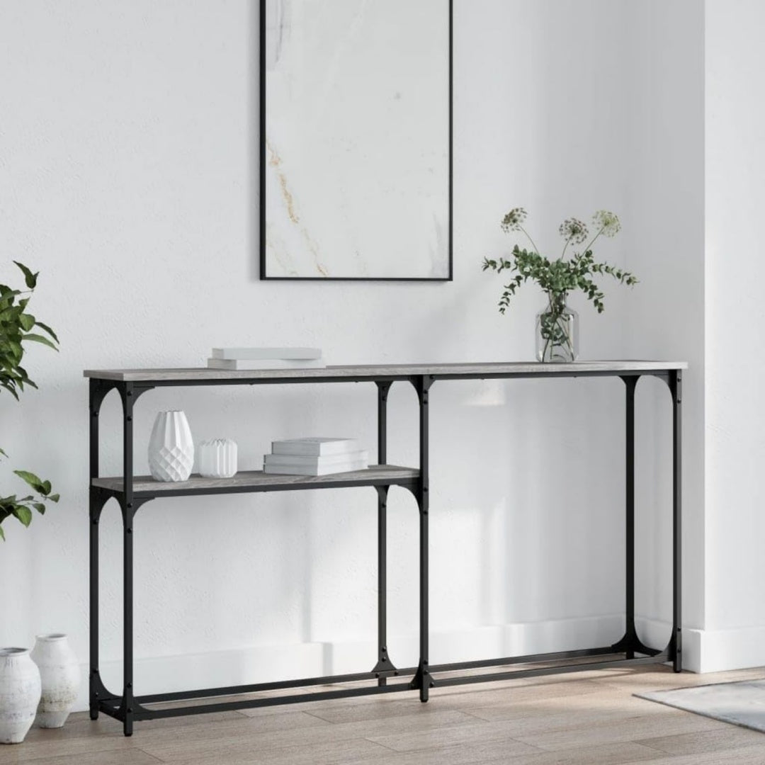 Console gris metal 145 x 22.5 x 75 cm