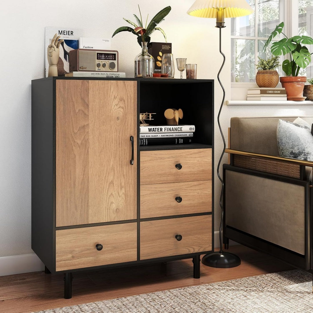 Moderne armoire de rangement beige astucieuse