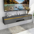 Meuble TV gris en pin robuste