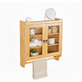Meuble suspendu avec 2 portes creme structure metallique