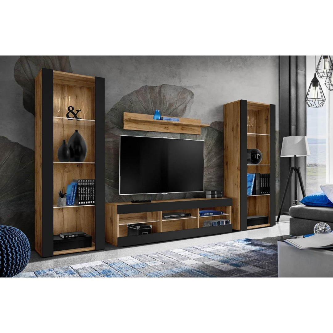 Ensemble de meubles gris fonce avec eclairage LED