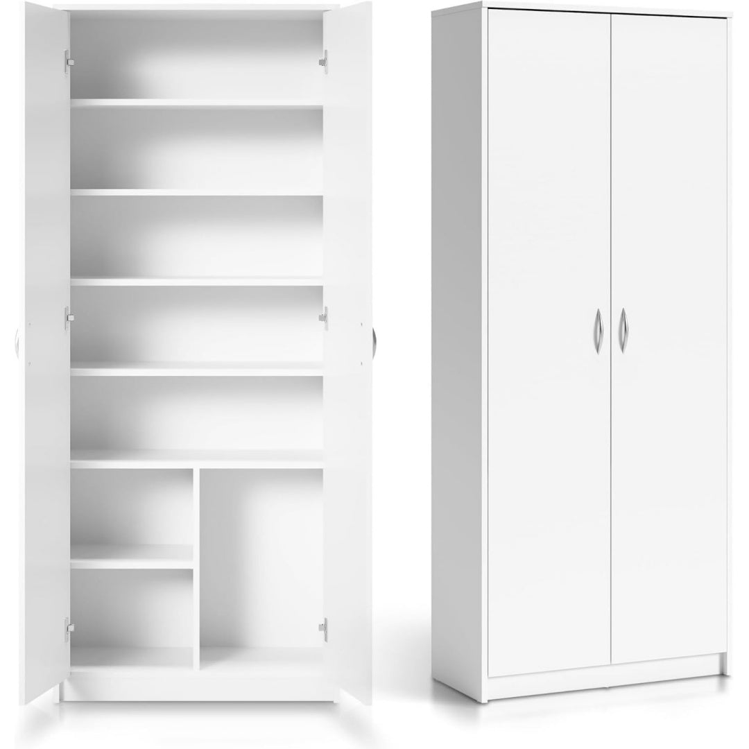 Armoire gris clair avec 6 etageres