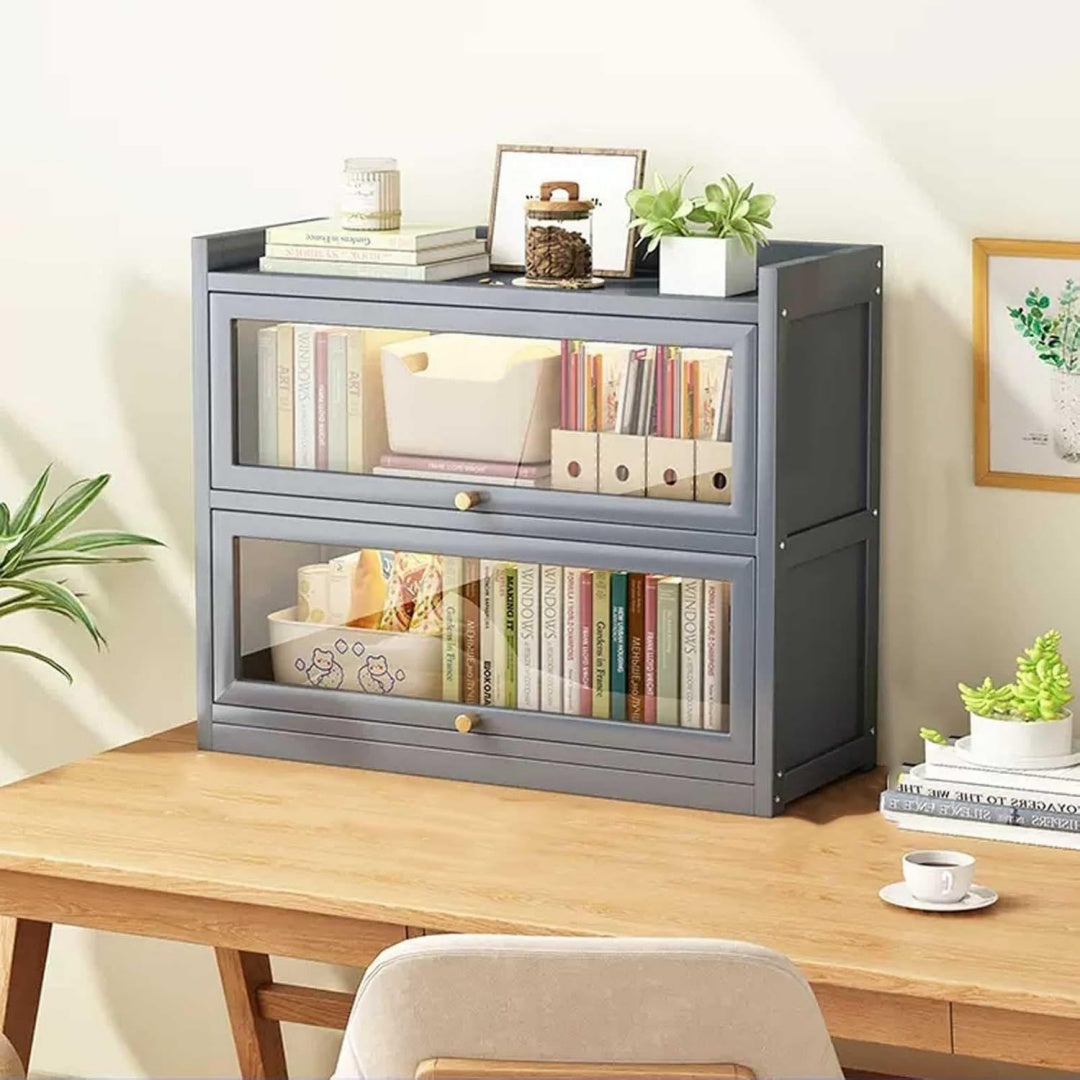 Vitrine de rangement beige