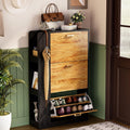 Armoire a chaussures a 3 portes noir 73.5 x 118 x 24 cm