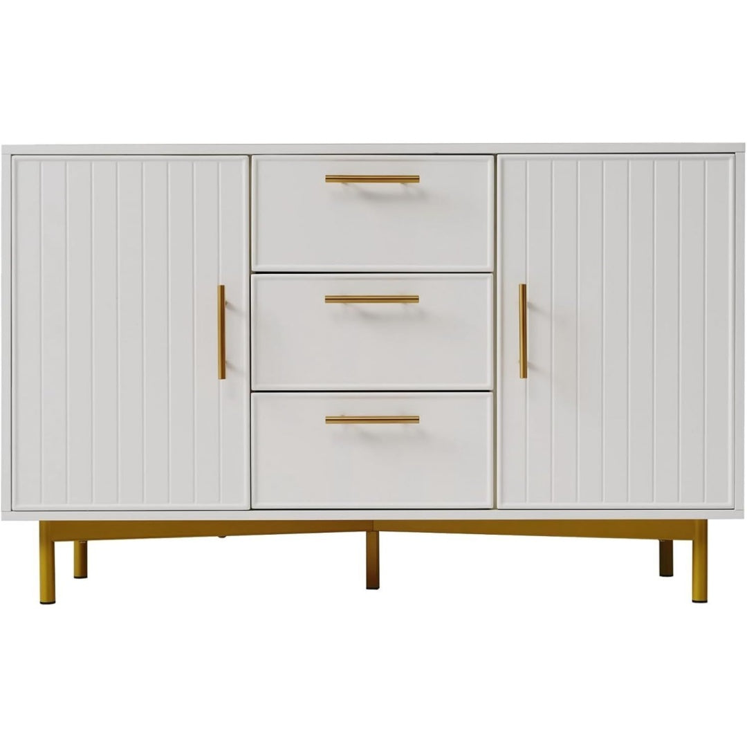 Buffet gris clair en metal ideal pour decorer votre interieur
