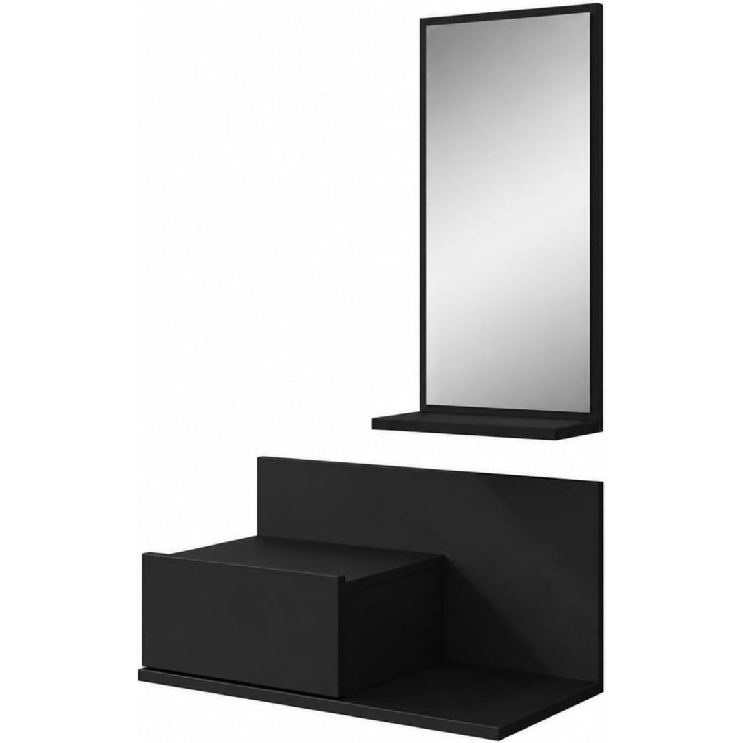 Discret, unite de rangement gris en panneau de particules style moderne