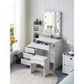 Coiffeuse gris moderne en MDF et metal