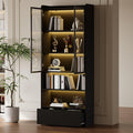 Vitrine bordeaux, vitre, rangement multifonction