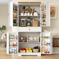 Buffet de cuisine gris clair a 4 portes 1 tiroir, rangement compact
