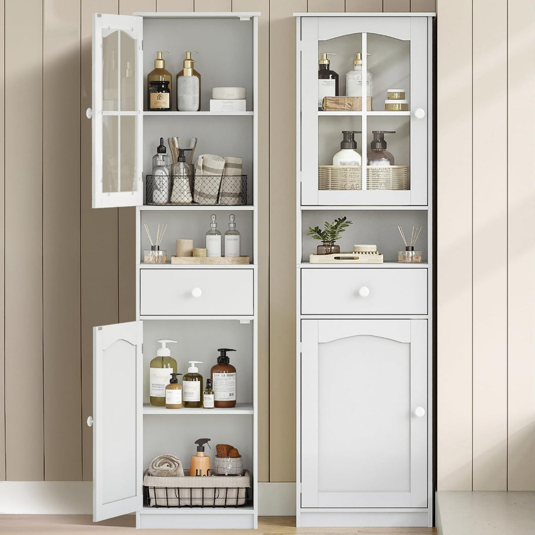 epure colonne de rangement en verre gris clair pour chambre