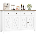 Vintage buffet gris clair 4 portes et 2 tiroirs