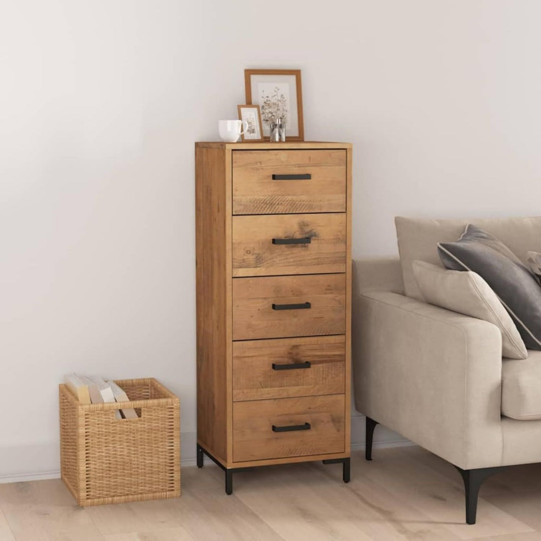 Commode rangement gris clair industriel