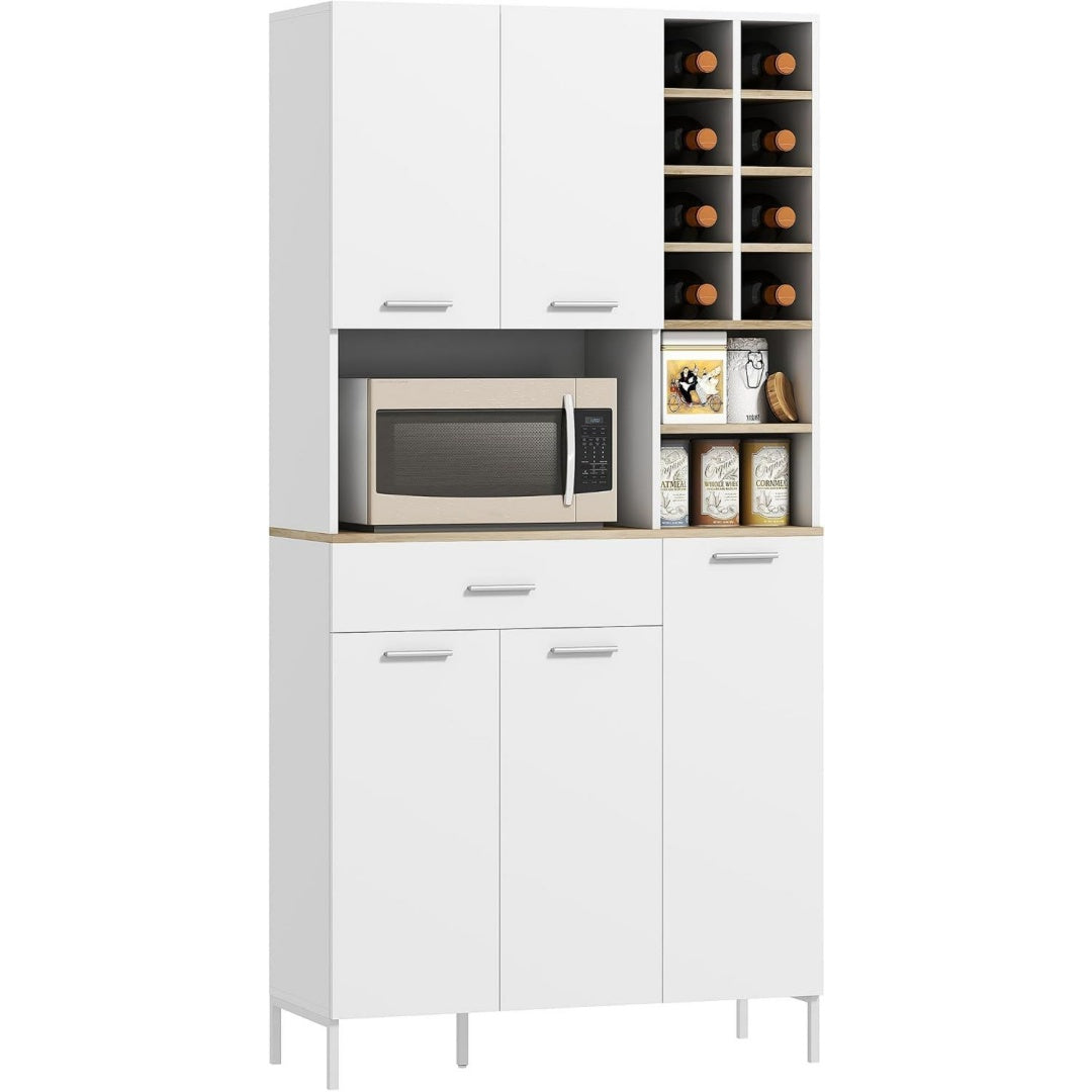 Colonne de rangement classique finition chene gris clair 90 x 35 x 183 cm