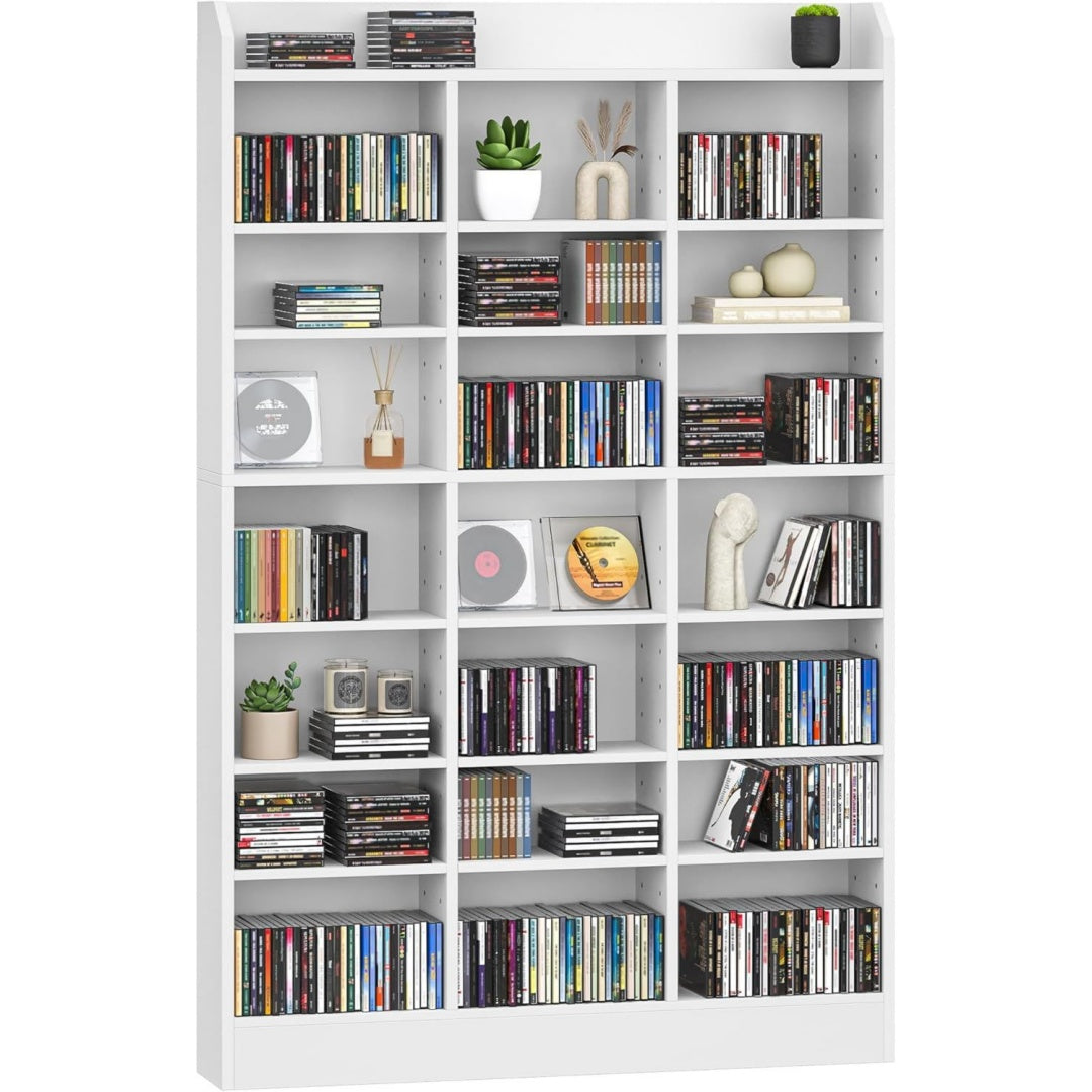 Gris rangement CD et DVD 17 x 100 x 154.5 cm
