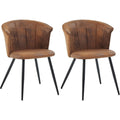 Chaise au design style industriel marron structure metallique