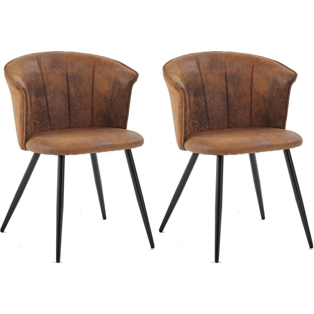 Chaise au design style industriel marron structure metallique