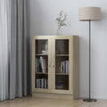 Bibliotheque en chene et verre pour la salle a manger
