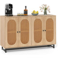 Sideboard marron 4 portes, esprit rustique 126 x 40 x 81cm
