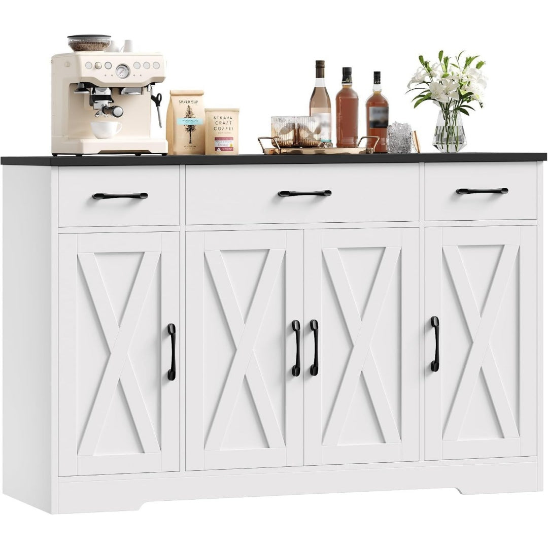 38, 6 x 140 x 81 cm buffet gris clair hauteur reglable