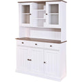 Vitrine gris clair rustique bois massif 131 x 45 x 190 cm