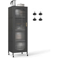 Moderne etagere verticale en acier gris fonce pour sejour