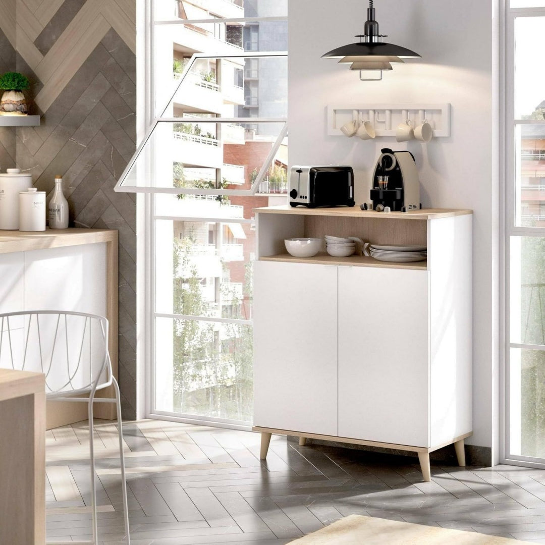 80 x 40 x 102 cm, gris clair credence en bois
