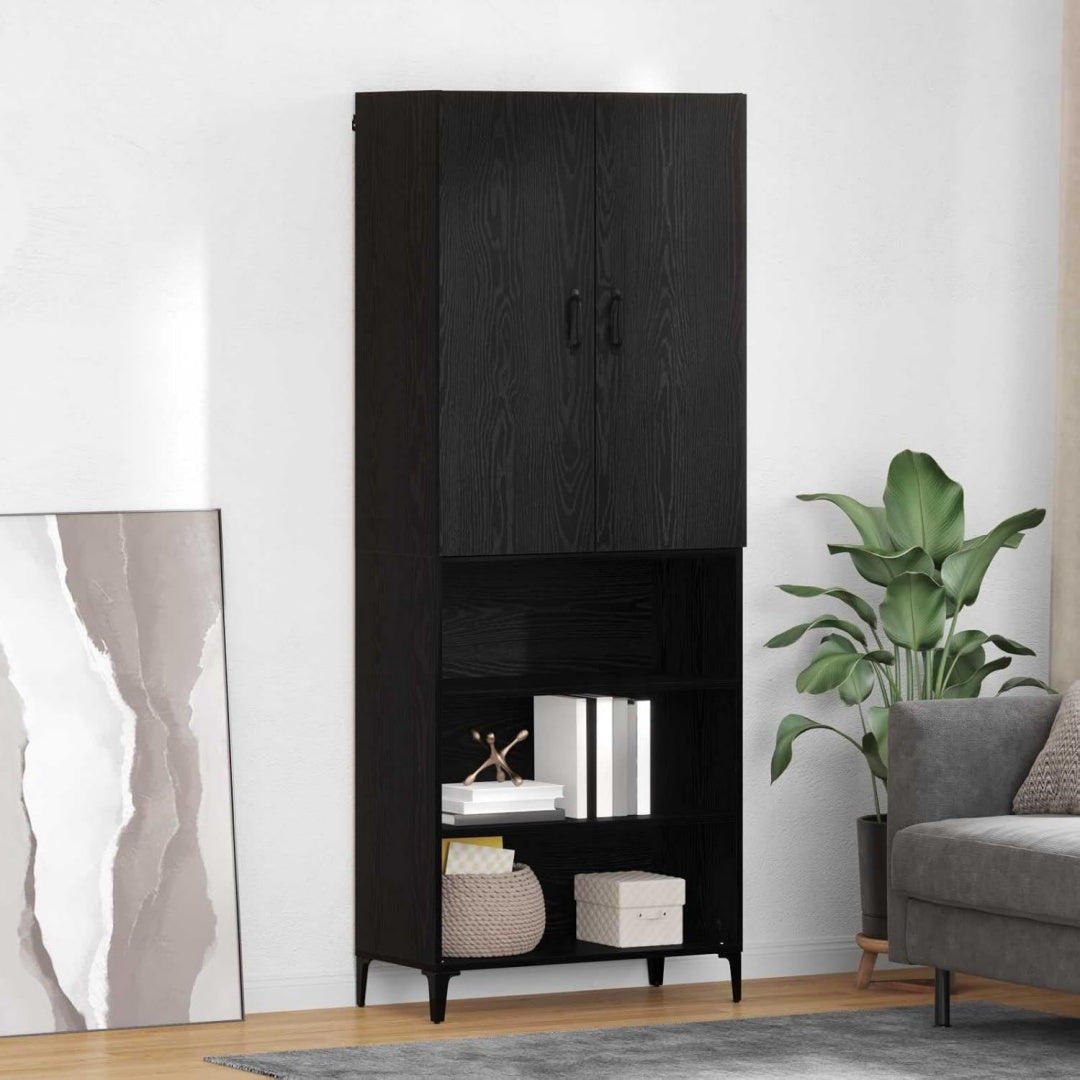 Compact meuble de rangement, gris en bois 1 porte