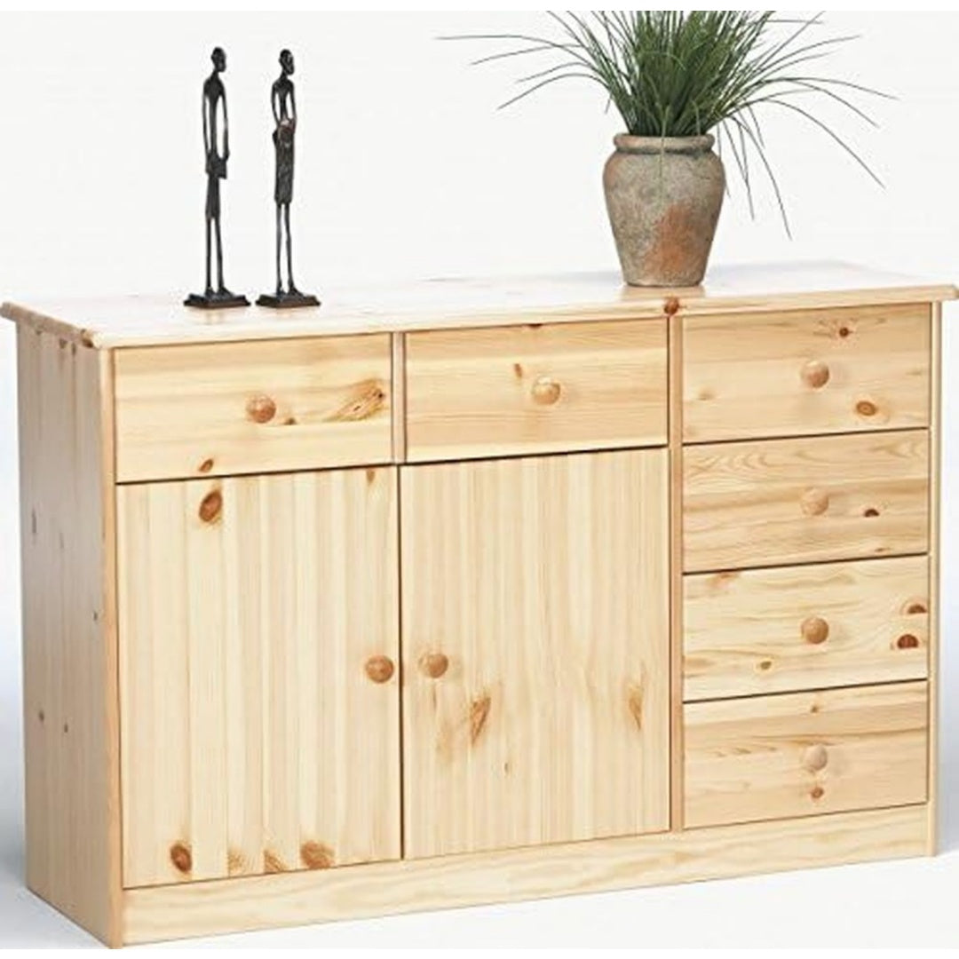 Coffre a tiroirs beige 2 portes