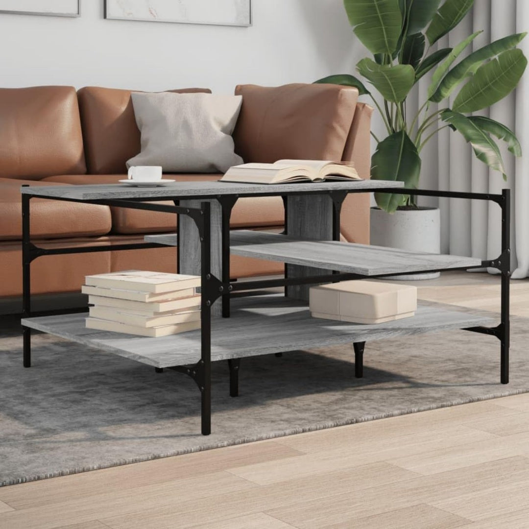 Table basse gris elegant bois d'ingenierie 100 x 100 x 48.5 cm